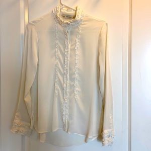 Zara ruffles silky blouse